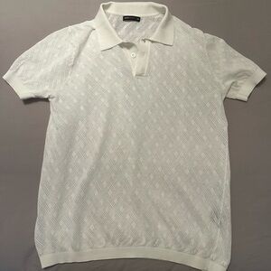 Postmarc Knit White Polo Shirt